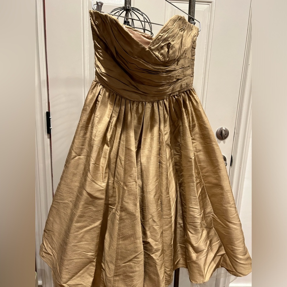 A*B*S cocktail dress vintage gold tulle underskirt